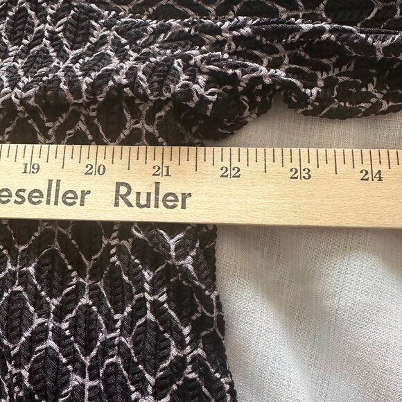 Catherines Womens Open Front Cardigan 3X Black/White Geometric Loose Weave Boho - Picture 6 of 7